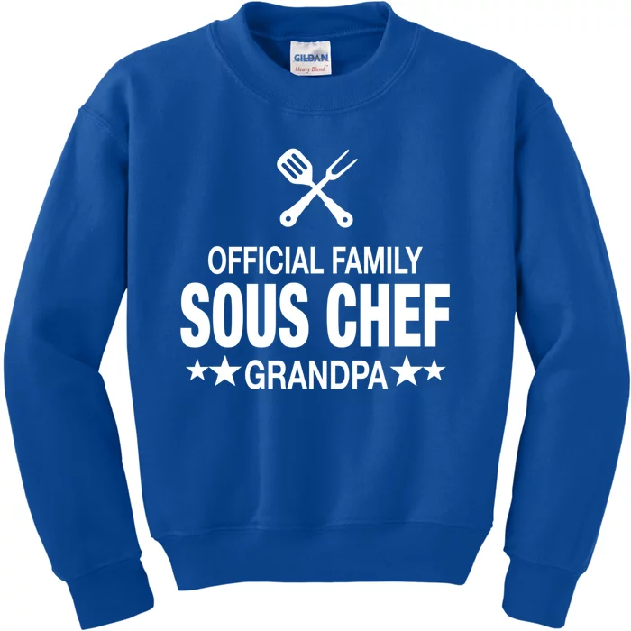 Grandpa Family Sous Chef Funny Cooking Grandpa Great Gift Kids Sweatshirt