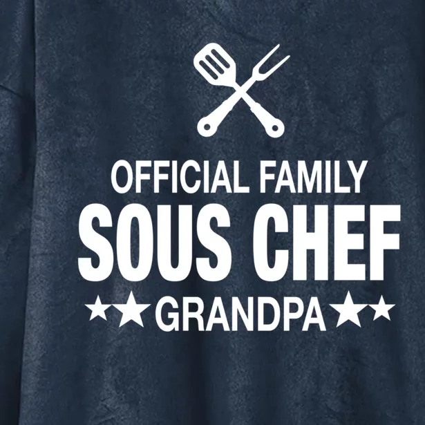 Grandpa Family Sous Chef Funny Cooking Grandpa Great Gift Hooded Wearable Blanket