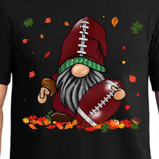 Gnome Football Season Thanksgiving Fall Leaves Autumn Pajama Set