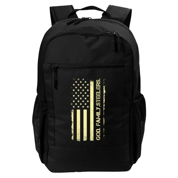 God Family Steelers Pro Us Flag FatherS Day Dad Gift Daily Commute Backpack