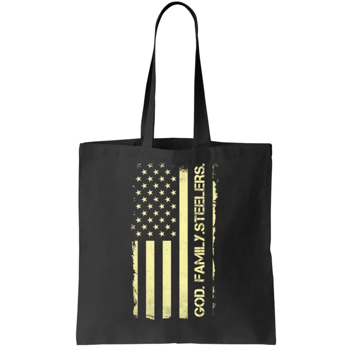 God Family Steelers Pro Us Flag FatherS Day Dad Gift Tote Bag