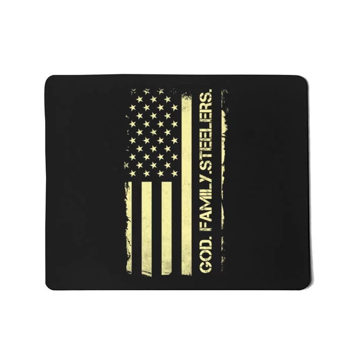 God Family Steelers Pro Us Flag FatherS Day Dad Gift Mousepad