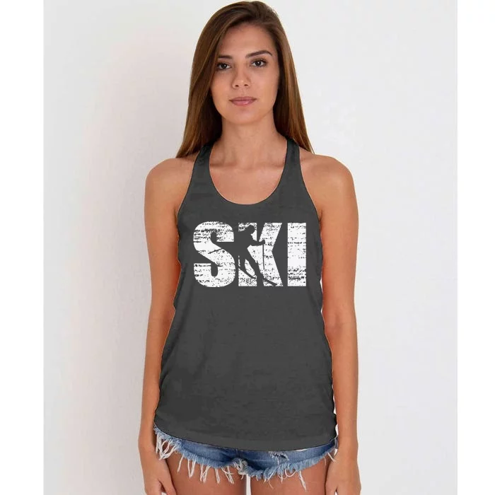 Gifts For Skiers  Snow Skiing Alpine Downhill Ski Women's Knotted Racerback Tank