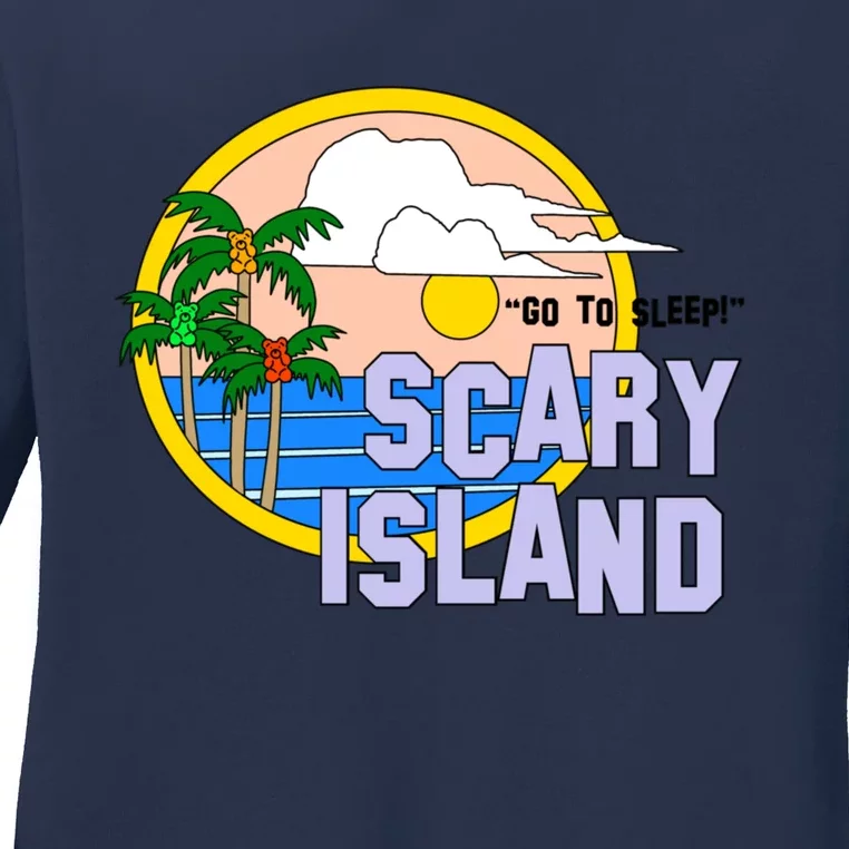 Greetings From Scary Island The Peach Fuzz Ladies Long Sleeve Shirt