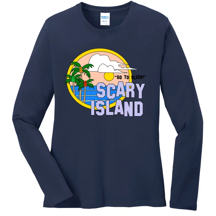 Greetings From Scary Island The Peach Fuzz Ladies Long Sleeve Shirt