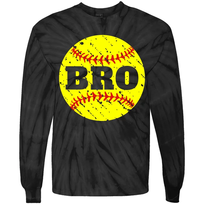 Girl Fastpitch Softball Brother Funny Tie-Dye Long Sleeve Shirt