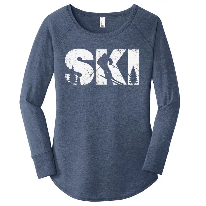 Gifts For Skiers  Snow Skiing Alpine Downhill Ski Women's Perfect Tri Tunic Long Sleeve Shirt