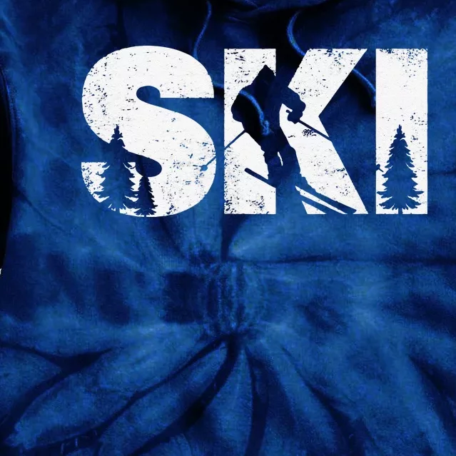 Gifts For Skiers  Snow Skiing Alpine Downhill Ski Tie Dye Hoodie