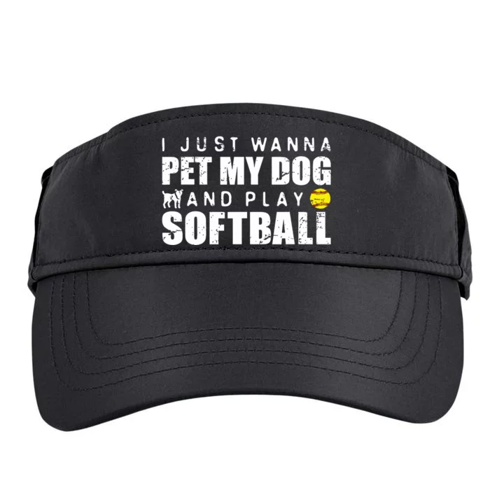 Girl Fastpitch Softball Funny Dog Adult Drive Performance Visor