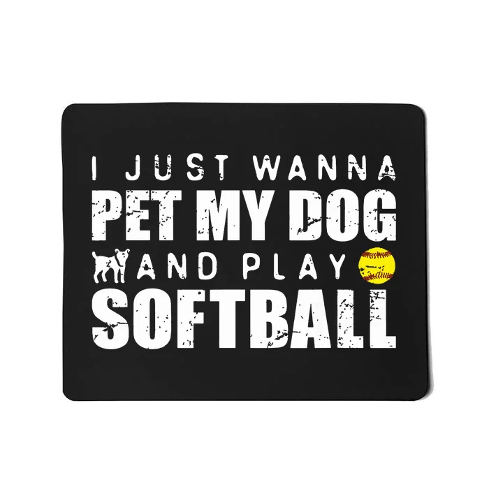 Girl Fastpitch Softball Funny Dog Mousepad