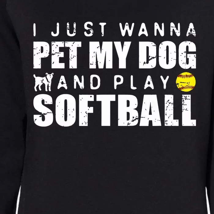 Girl Fastpitch Softball Funny Dog Womens California Wash Sweatshirt