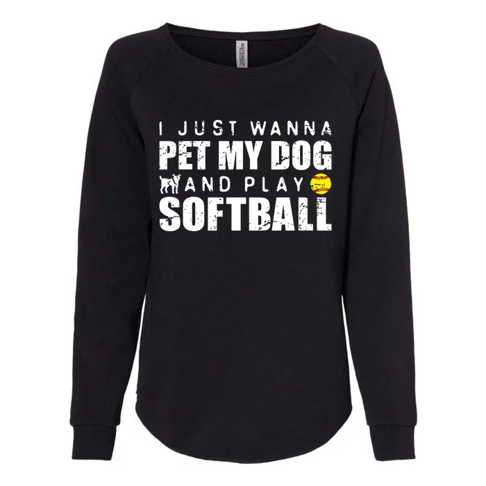 Girl Fastpitch Softball Funny Dog Womens California Wash Sweatshirt