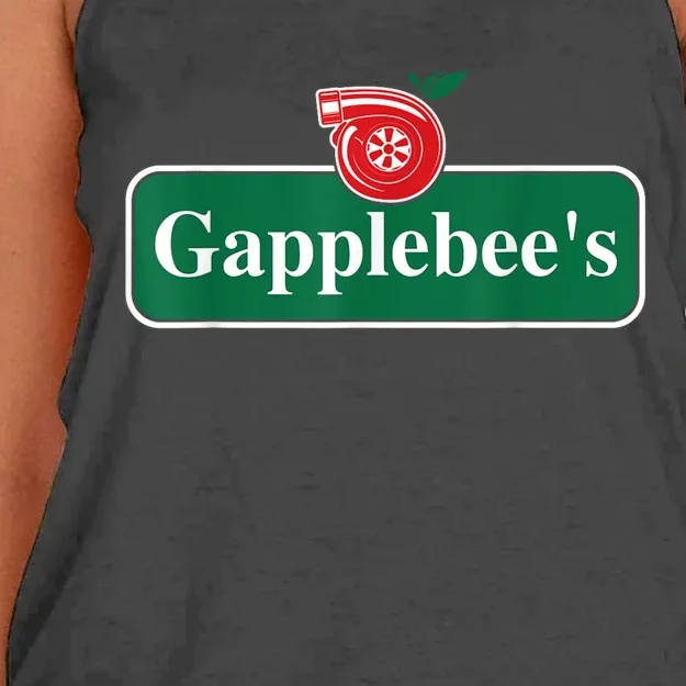 Gapplebee Funny Turbo Race Car Enthusiast Racing Women's Knotted Racerback Tank