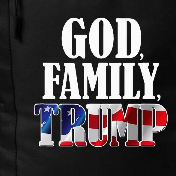 God Family Trump Christian Supporter Voter Gift America Flag Daily Commute Backpack