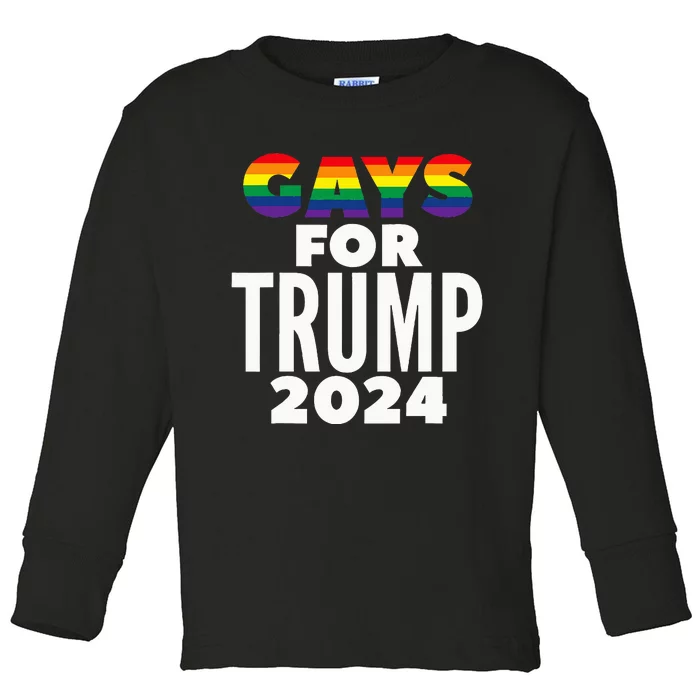 Gays For Trump 2024 Election Vote Toddler Long Sleeve Shirt