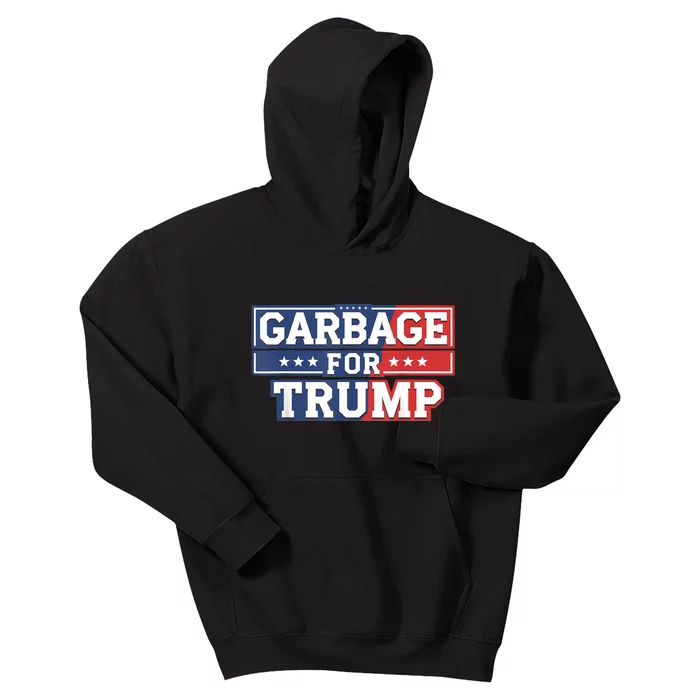 Garbage For Trump 2024 Make American Great Again Kids Hoodie