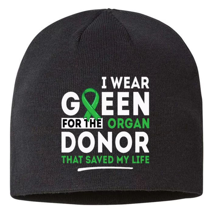 Green For The Organ Donor Transplant Kidney Liver Surgery 8 1/2in Sustainable Knit Beanie