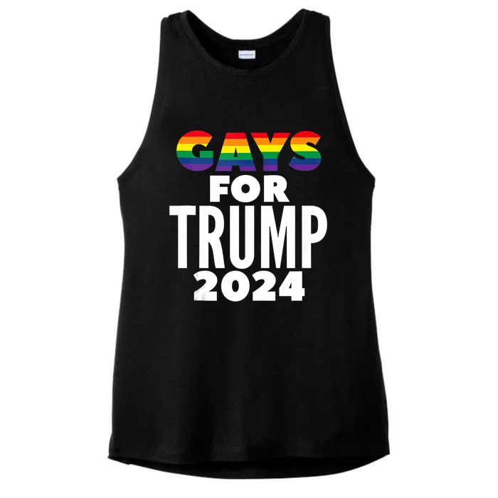 Gays For Trump 2024 Election Vote Ladies Tri-Blend Wicking Tank