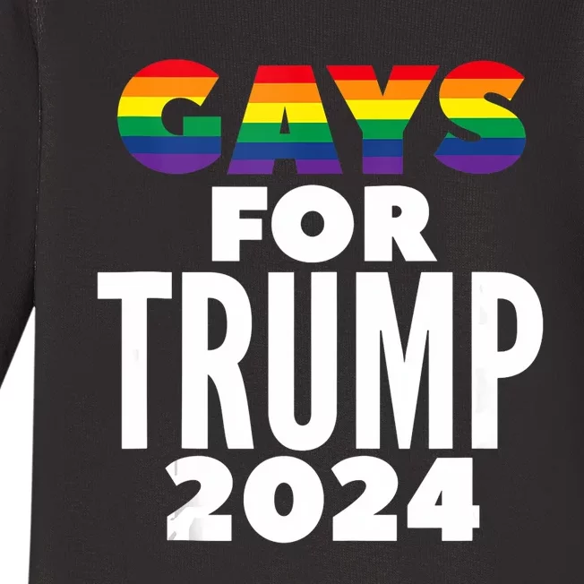 Gays For Trump 2024 Election Vote Baby Long Sleeve Bodysuit