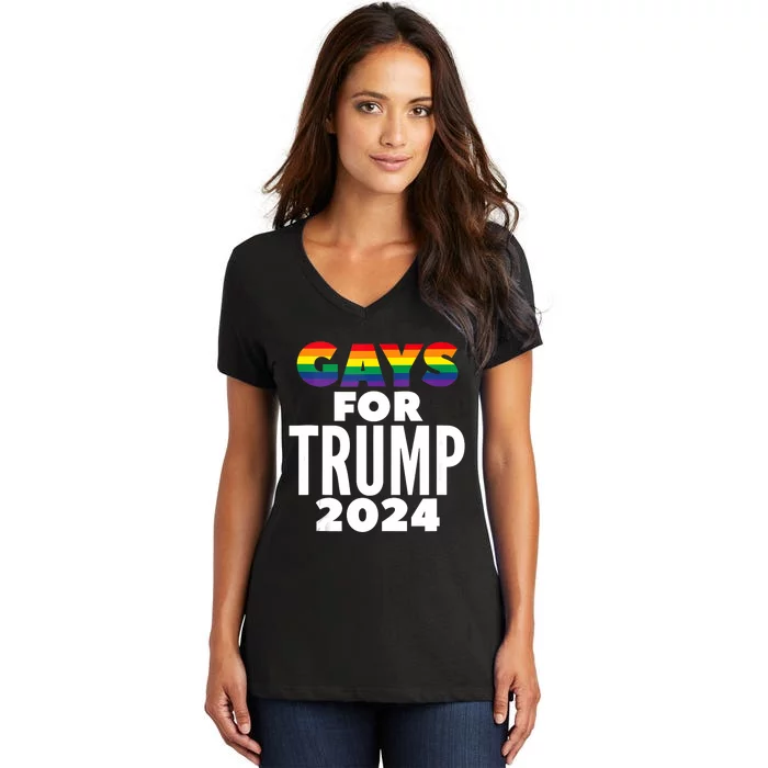 Gays For Trump 2024 Election Vote Women's V-Neck T-Shirt