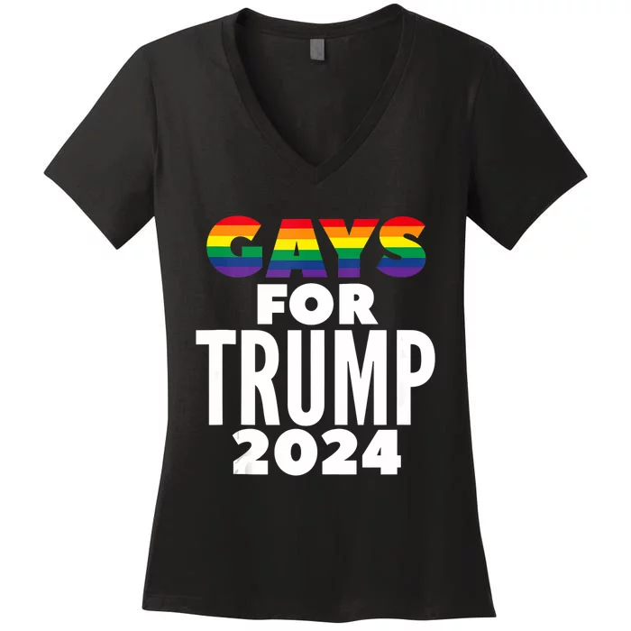 Gays For Trump 2024 Election Vote Women's V-Neck T-Shirt