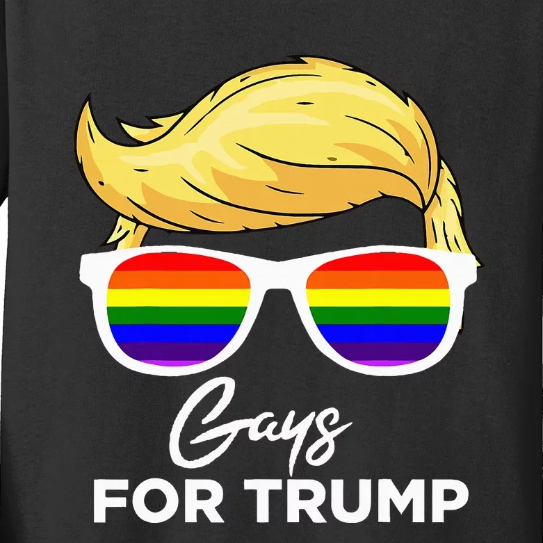 Gays For Trump 2024 Election Donald Trump President Kids Long Sleeve Shirt