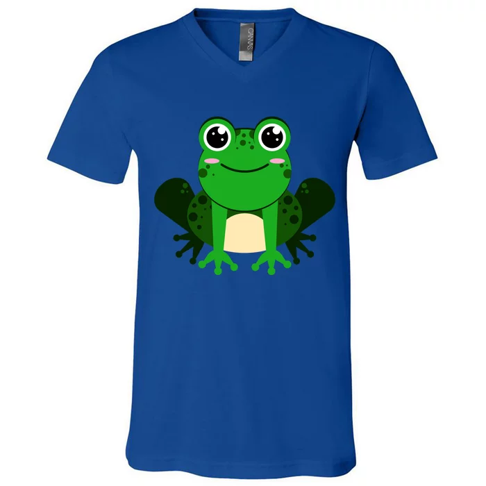 Green Frog True Toad Amphibian Froggy Lover Tadpole Gift V-Neck T-Shirt