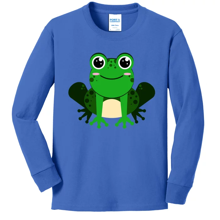 Green Frog True Toad Amphibian Froggy Lover Tadpole Gift Kids Long Sleeve Shirt