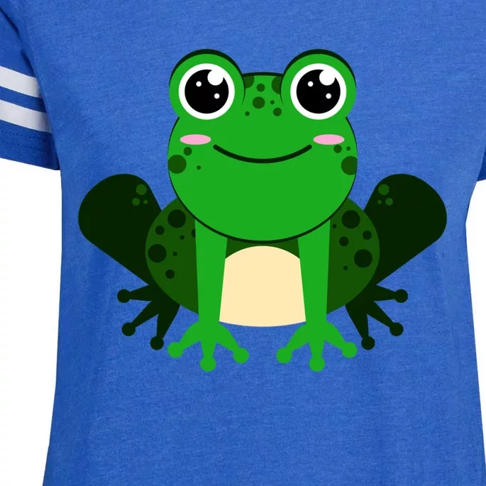 Green Frog True Toad Amphibian Froggy Lover Tadpole Gift Enza Ladies Jersey Football T-Shirt