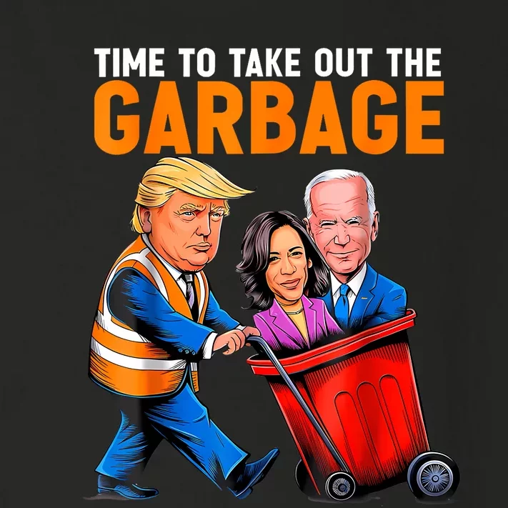 Garbage For Trump 2024 Funny Time To Take Out Garbage Biden Toddler Long Sleeve Shirt