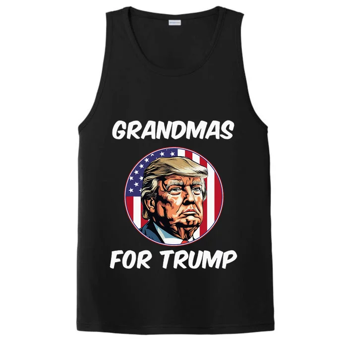 Grandmas For Trump American Flag Performance Tank