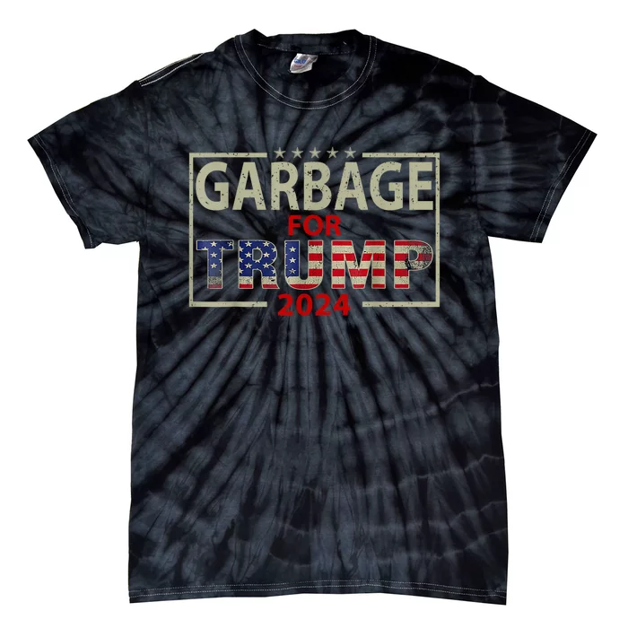 Garbage For Trump 2024 Humorous Political Design Tie-Dye T-Shirt