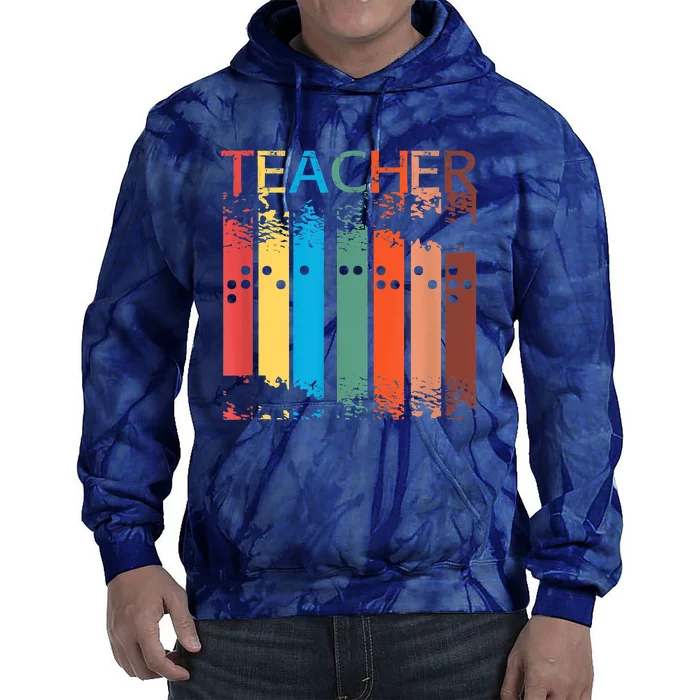 Gifts For Teacher Of The Visually Impaired TVI Braille Tie Dye Hoodie