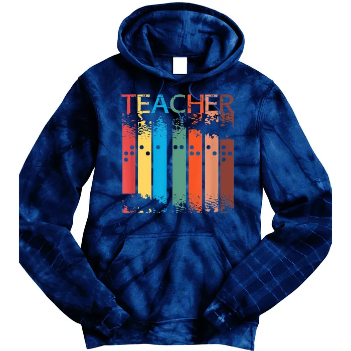 Gifts For Teacher Of The Visually Impaired TVI Braille Tie Dye Hoodie