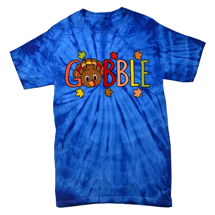 Gobble Funny Turkey Thanksgiving Family Graphic Gift Tie-Dye T-Shirt