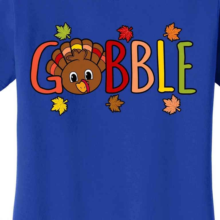 Gobble Funny Turkey Thanksgiving Family Graphic Gift Women's T-Shirt