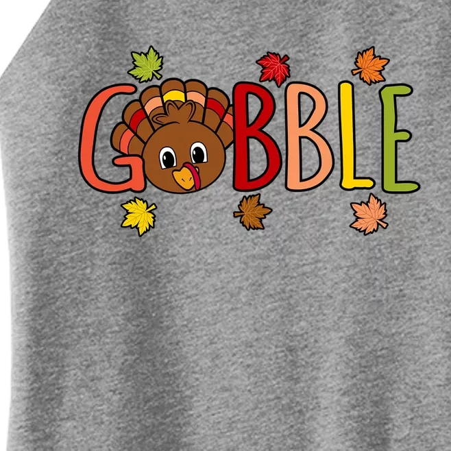 Gobble Funny Turkey Thanksgiving Family Graphic Gift Women’s Perfect Tri Rocker Tank