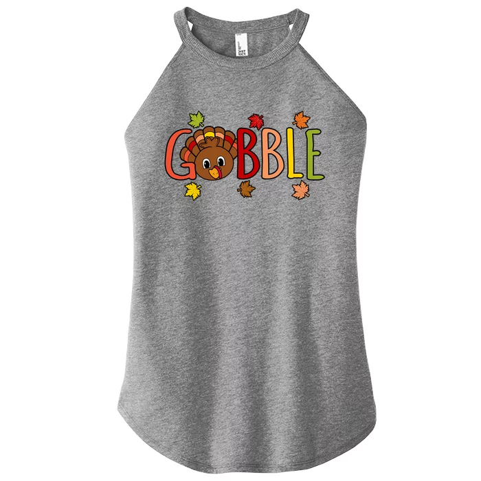 Gobble Funny Turkey Thanksgiving Family Graphic Gift Women’s Perfect Tri Rocker Tank