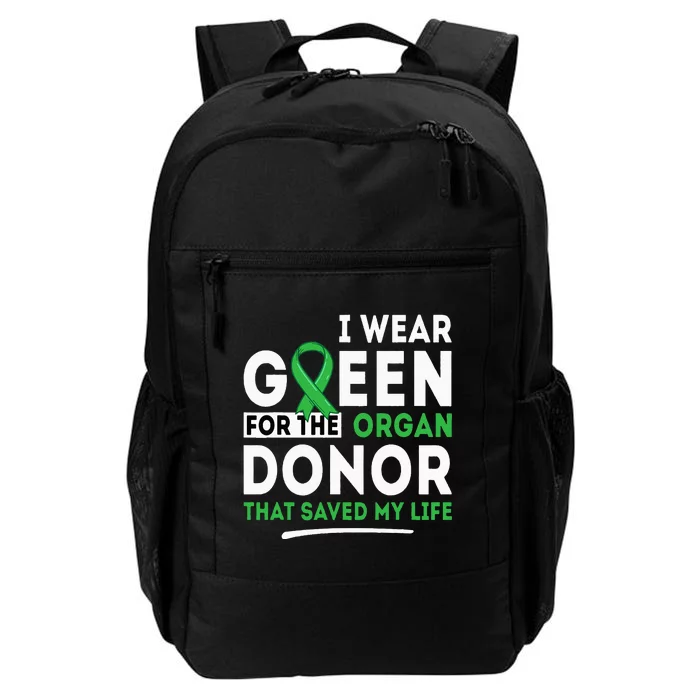 Green For The Organ Donor Transplant Kidney Liver Surgery Daily Commute Backpack