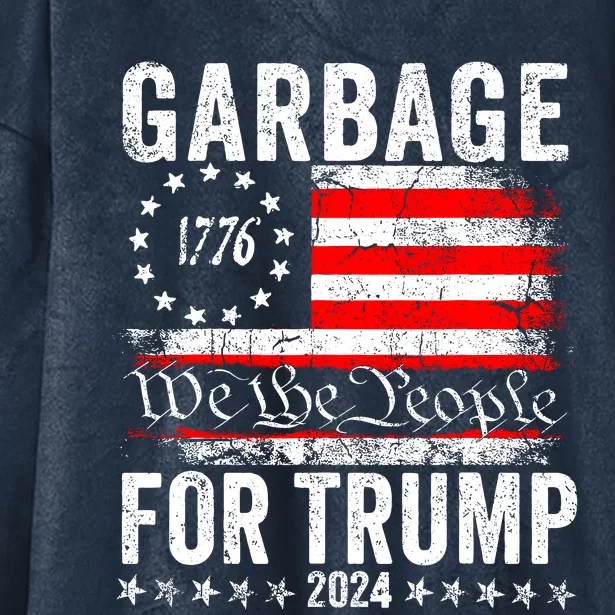 Garbage For Trump Hooded Wearable Blanket