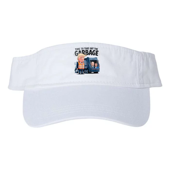 Garbage For Trump 2024 Funny Time To Take Out Garbage Biden Valucap Bio-Washed Visor