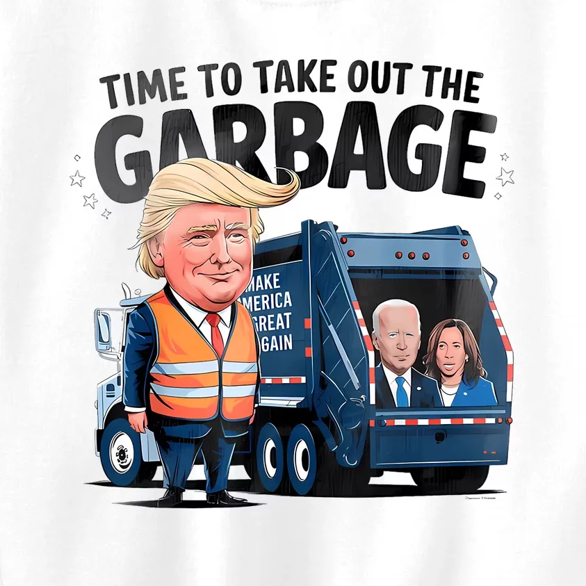 Garbage For Trump 2024 Funny Time To Take Out Garbage Biden Kids Sweatshirt