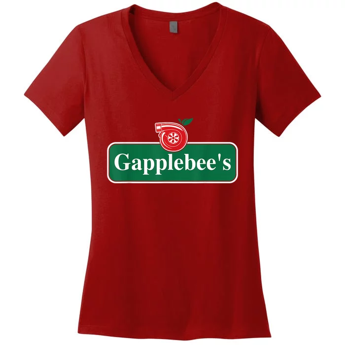 Gapplebee Funny Turbo Race Car Enthusiast Racing Women's V-Neck T-Shirt