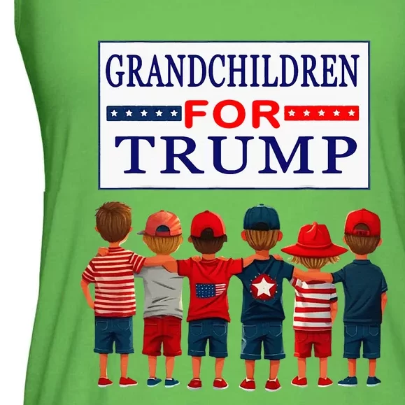 Grandchildren For Trump Vote For Grandpa Ladies Essential Flowy Tank