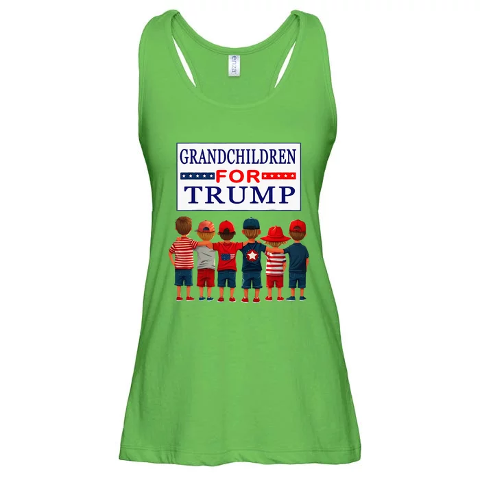 Grandchildren For Trump Vote For Grandpa Ladies Essential Flowy Tank