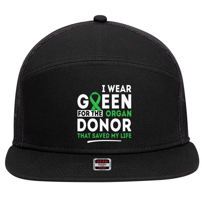 Green For The Organ Donor Transplant Kidney Liver Surgery 7 Panel Mesh Trucker Snapback Hat