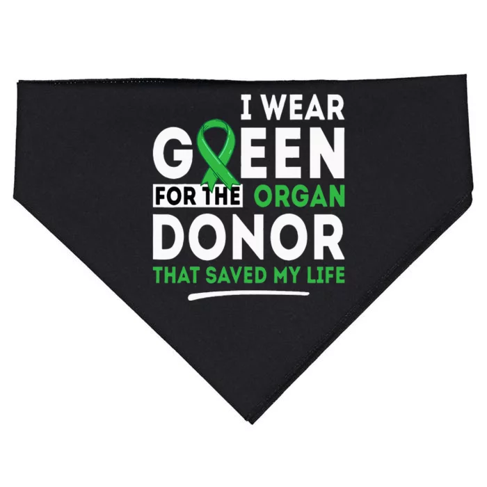 Green For The Organ Donor Transplant Kidney Liver Surgery USA-Made Doggie Bandana