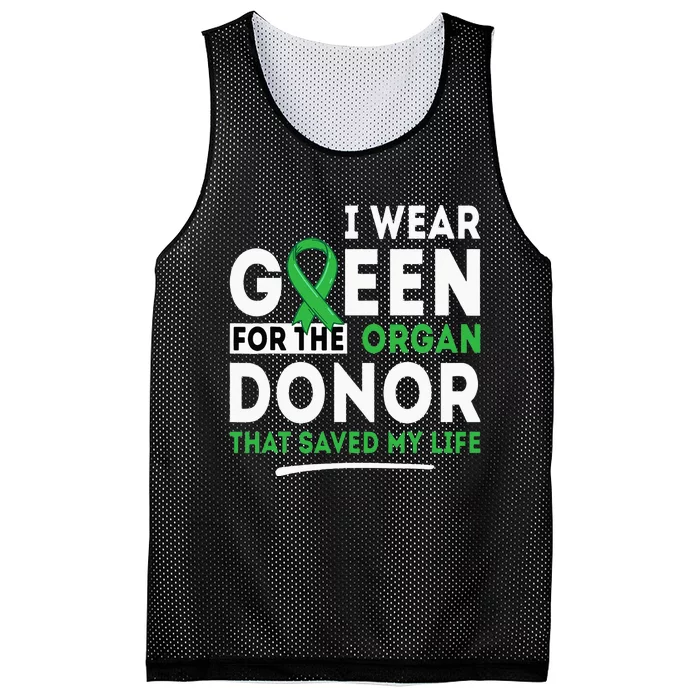 Green For The Organ Donor Transplant Kidney Liver Surgery Mesh Reversible Basketball Jersey Tank