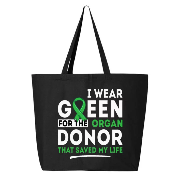 Green For The Organ Donor Transplant Kidney Liver Surgery 25L Jumbo Tote