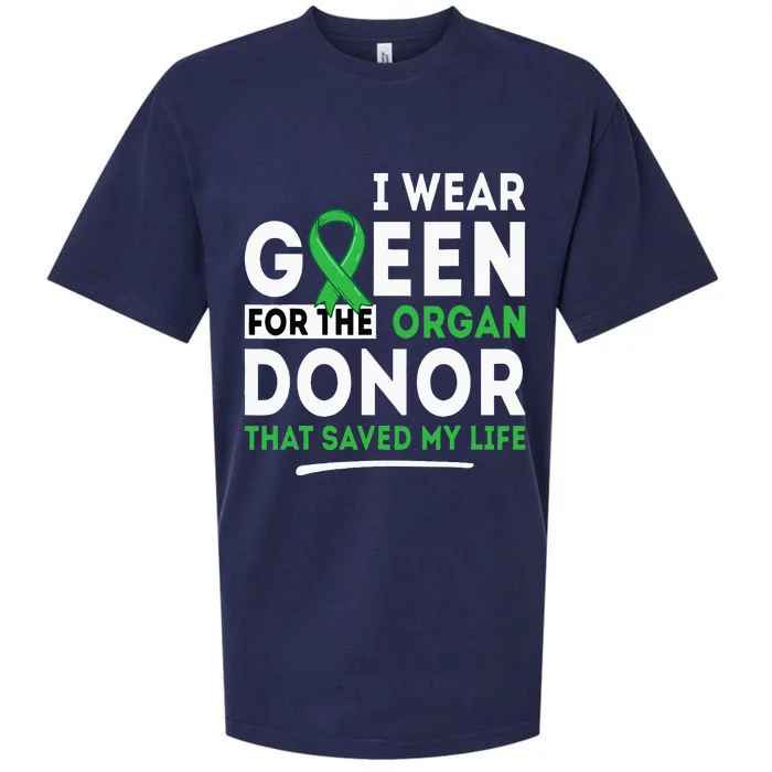 Green For The Organ Donor Transplant Kidney Liver Surgery Sueded Cloud Jersey T-Shirt